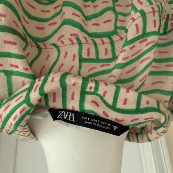 Zara Button Down Crop Shirt - Picture 7 of 7